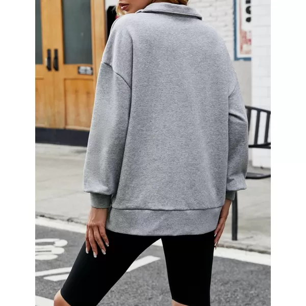 Flygo Womens Oversized Half Zip Pullover Long Sleeve Sweatshirt Quarter Zip Hoodie Trendy Fall Fashion Y2K Clothes Teen Girls