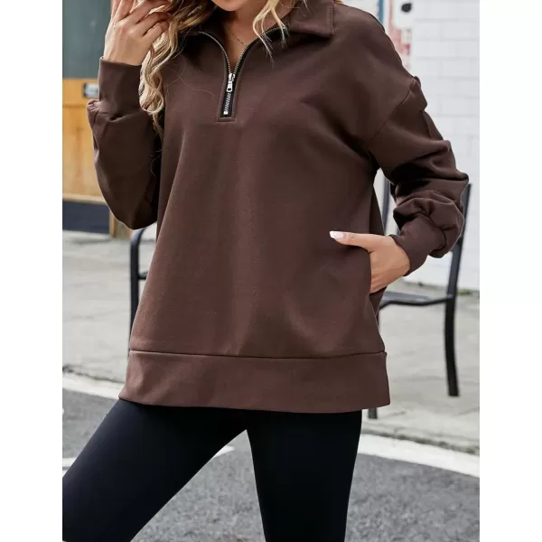 Flygo Womens Oversized Half Zip Pullover Long Sleeve Sweatshirt Quarter Zip Hoodie Trendy Fall Fashion Y2K Clothes Teen Girls