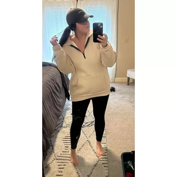 Flygo Womens Oversized Half Zip Pullover Long Sleeve Sweatshirt Quarter Zip Hoodie Trendy Fall Fashion Y2K Clothes Teen Girls