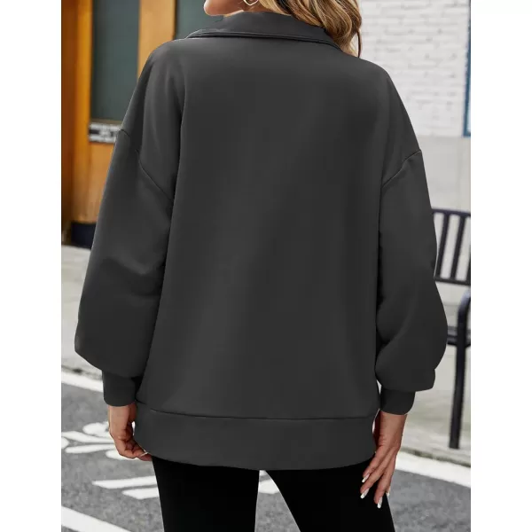 Flygo Womens Oversized Half Zip Pullover Long Sleeve Sweatshirt Quarter Zip Hoodie Trendy Fall Fashion Y2K Clothes Teen Girls