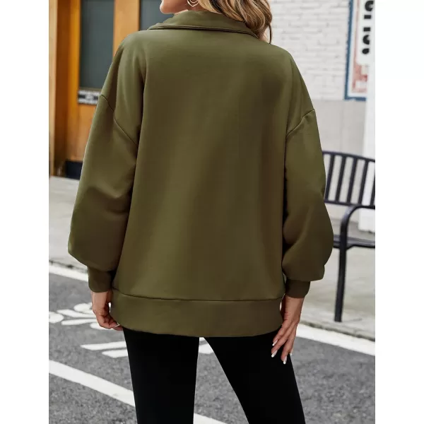 Flygo Womens Oversized Half Zip Pullover Long Sleeve Sweatshirt Quarter Zip Hoodie Trendy Fall Fashion Y2K Clothes Teen Girls