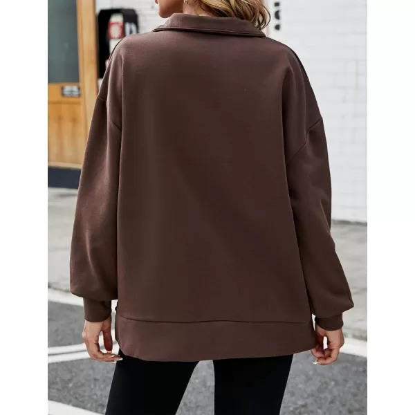 Flygo Womens Oversized Half Zip Pullover Long Sleeve Sweatshirt Quarter Zip Hoodie Trendy Fall Fashion Y2K Clothes Teen Girls