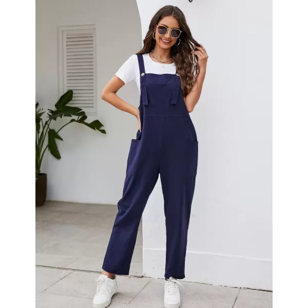 Flygo Women's Casual Cotton Overalls Wide Leg Loose Fit Jumpsuit Baggy Rompers with Pockets