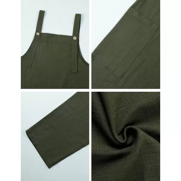 Flygo Women's Casual Cotton Overalls Wide Leg Loose Fit Jumpsuit Baggy Rompers with Pockets