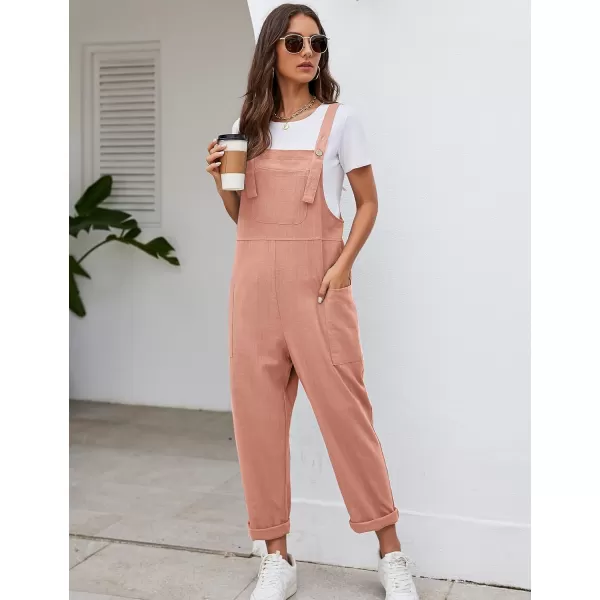Flygo Women's Casual Cotton Overalls Wide Leg Loose Fit Jumpsuit Baggy Rompers with Pockets