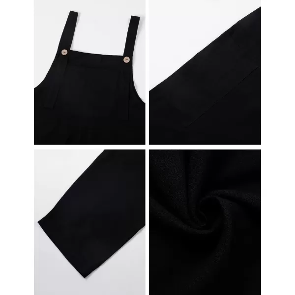 Flygo Women's Casual Cotton Overalls Wide Leg Loose Fit Jumpsuit Baggy Rompers with Pockets