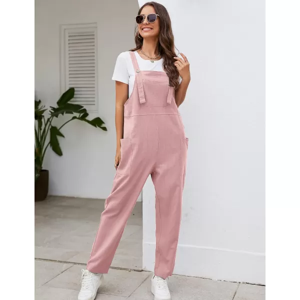 Flygo Women's Casual Cotton Overalls Wide Leg Loose Fit Jumpsuit Baggy Rompers with Pockets