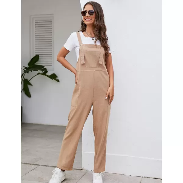 Flygo Women's Casual Cotton Overalls Wide Leg Loose Fit Jumpsuit Baggy Rompers with Pockets