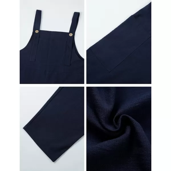 Flygo Women's Casual Cotton Overalls Wide Leg Loose Fit Jumpsuit Baggy Rompers with Pockets