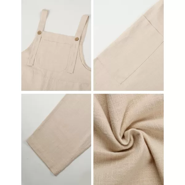 Flygo Women's Casual Cotton Overalls Wide Leg Loose Fit Jumpsuit Baggy Rompers with Pockets