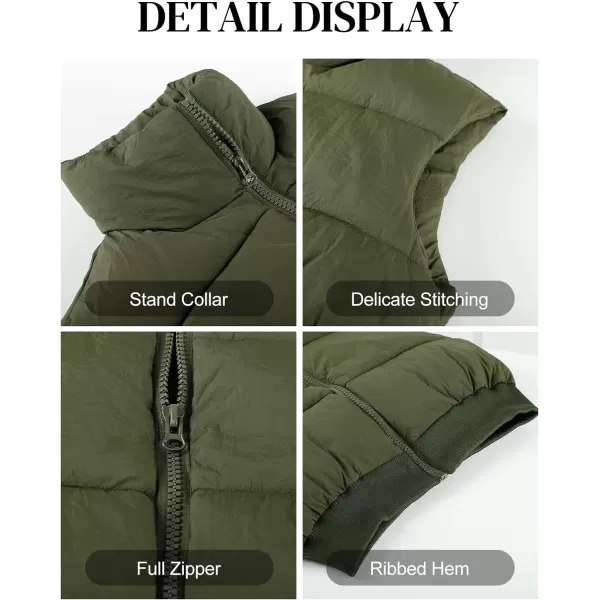Flygo Women's Cropped Puffer Vest Zip Up Stand Collar Sleeveless Padded Bubble Vest