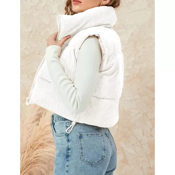 Flygo Women's Cropped Puffer Vest Zip Up Stand Collar Sleeveless Padded Bubble Vest
