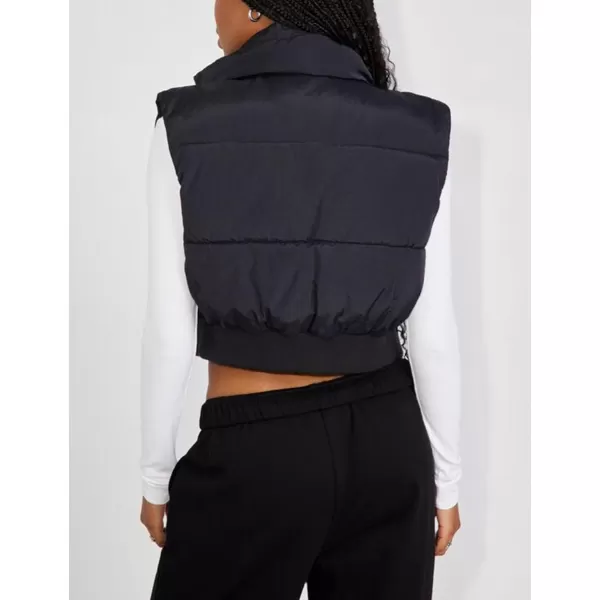 Flygo Women's Cropped Puffer Vest Zip Up Stand Collar Sleeveless Padded Bubble Vest