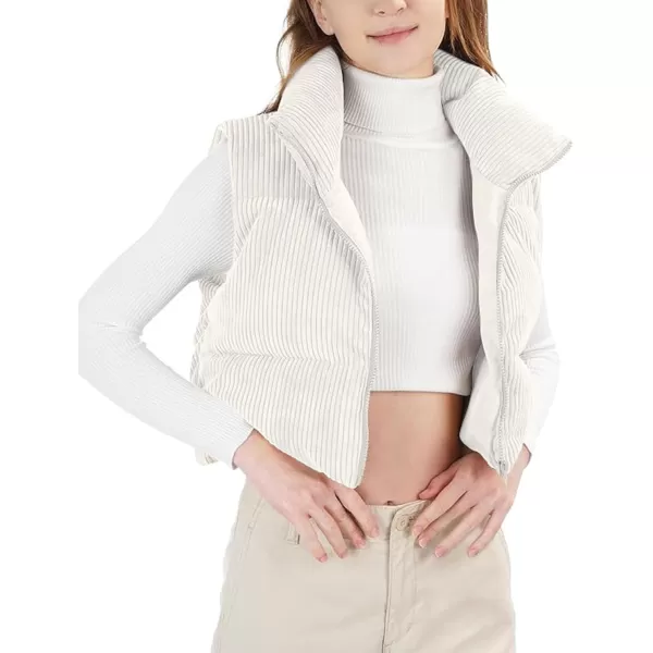 Flygo Women's Cropped Puffer Vest Zip Up Stand Collar Sleeveless Padded Bubble Vest