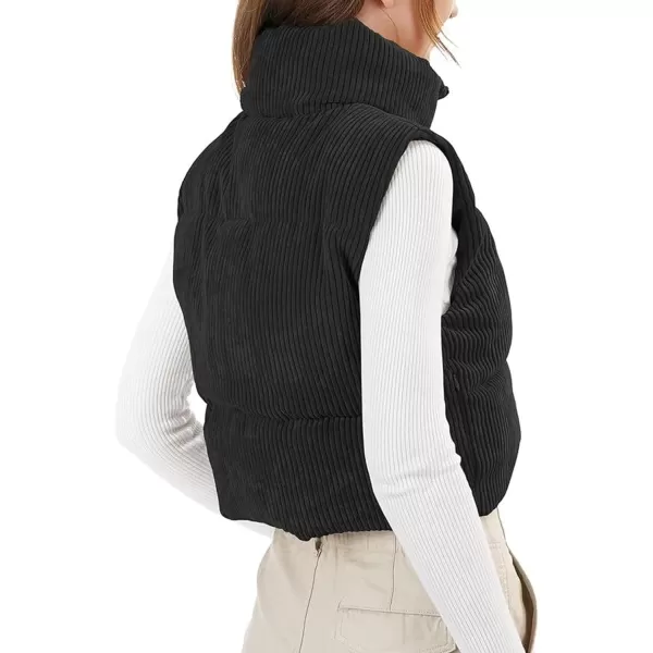 Flygo Women's Cropped Puffer Vest Zip Up Stand Collar Sleeveless Padded Bubble Vest
