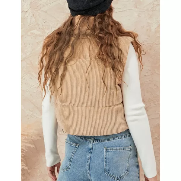 Flygo Women's Cropped Puffer Vest Zip Up Stand Collar Sleeveless Padded Bubble Vest