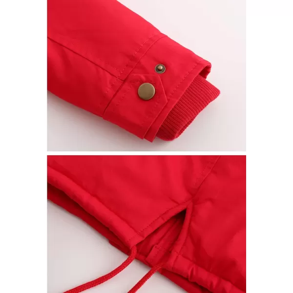 Flygo Women's Winter Fleece Sherpa Lined Hooded Parka Jacket Warm Coat with Pockets