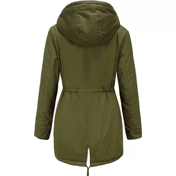 Flygo Women's Winter Fleece Sherpa Lined Hooded Parka Jacket Warm Coat with Pockets