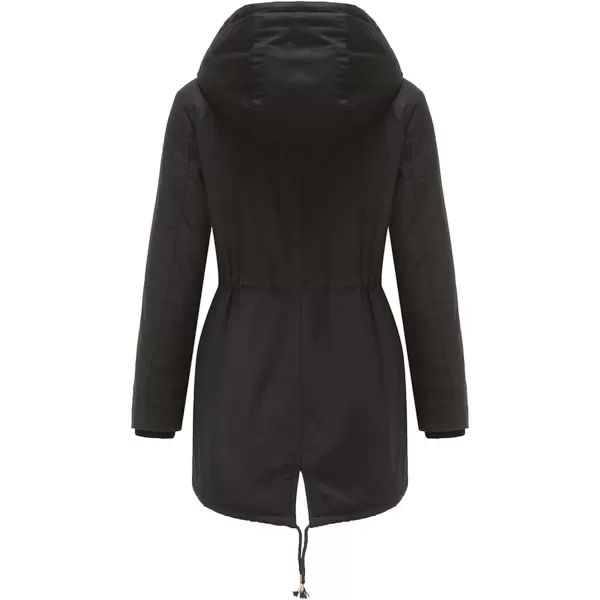 Flygo Women's Winter Fleece Sherpa Lined Hooded Parka Jacket Warm Coat with Pockets