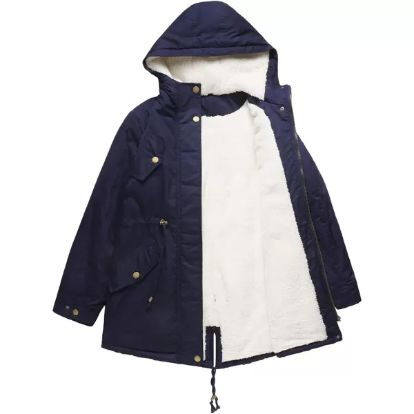 Flygo Women's Winter Fleece Sherpa Lined Hooded Parka Jacket Warm Coat with Pockets