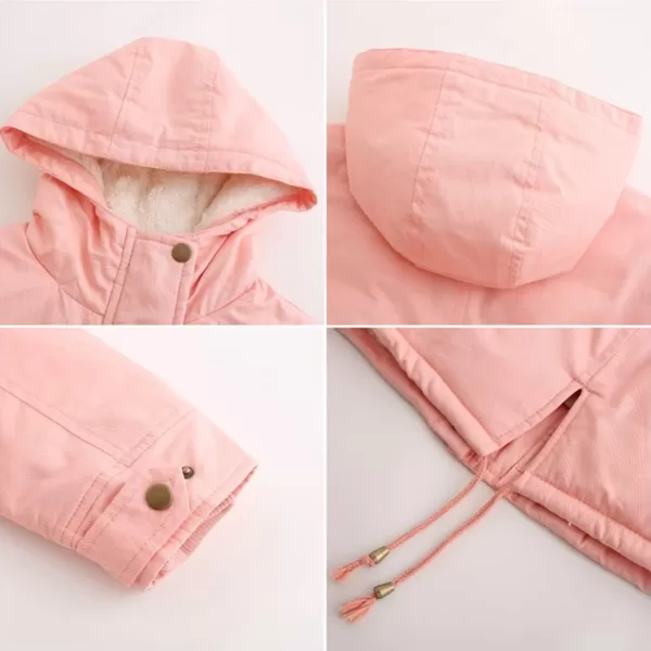 Flygo Women's Winter Fleece Sherpa Lined Hooded Parka Jacket Warm Coat with Pockets