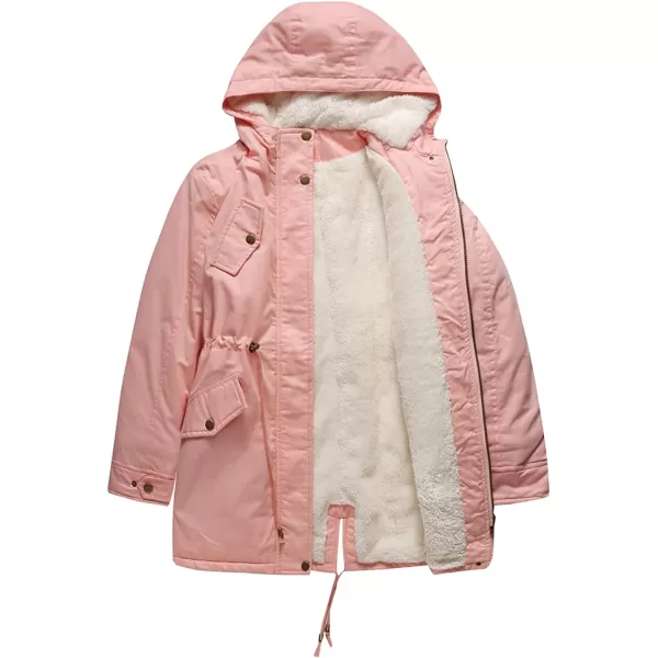 Flygo Women's Winter Fleece Sherpa Lined Hooded Parka Jacket Warm Coat with Pockets