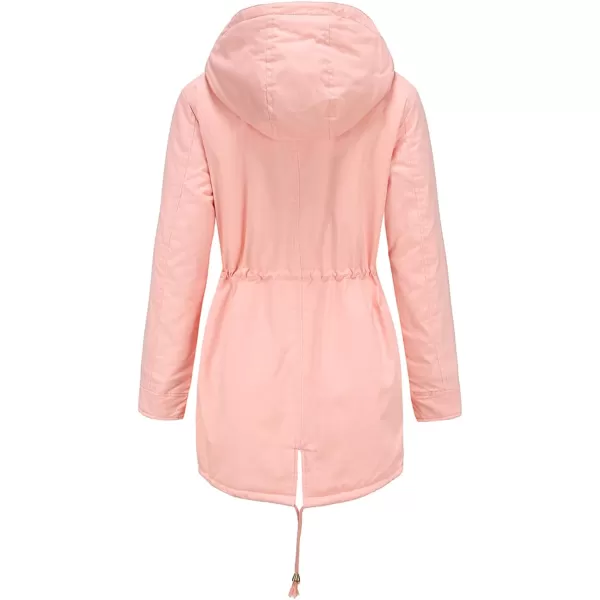 Flygo Women's Winter Fleece Sherpa Lined Hooded Parka Jacket Warm Coat with Pockets