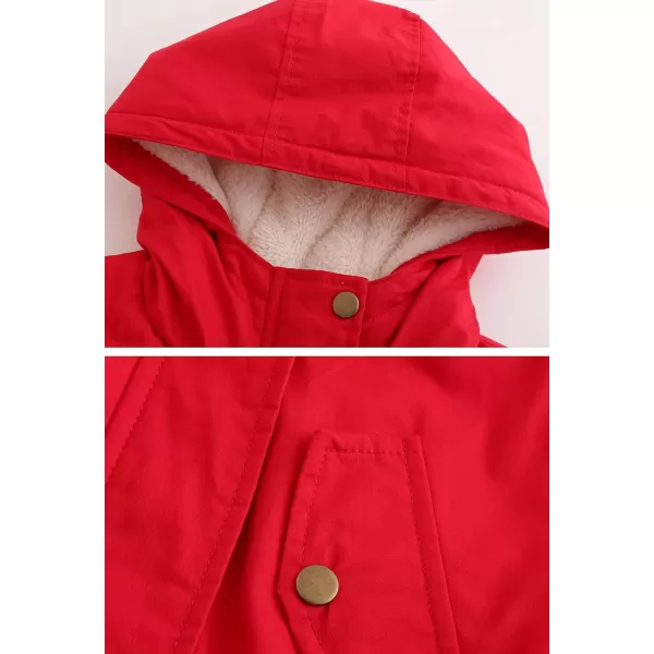 Flygo Women's Winter Fleece Sherpa Lined Hooded Parka Jacket Warm Coat with Pockets