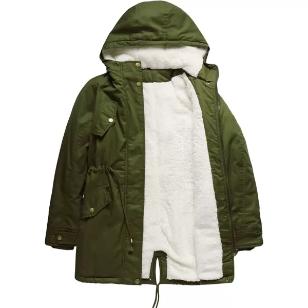 Flygo Women's Winter Fleece Sherpa Lined Hooded Parka Jacket Warm Coat with Pockets