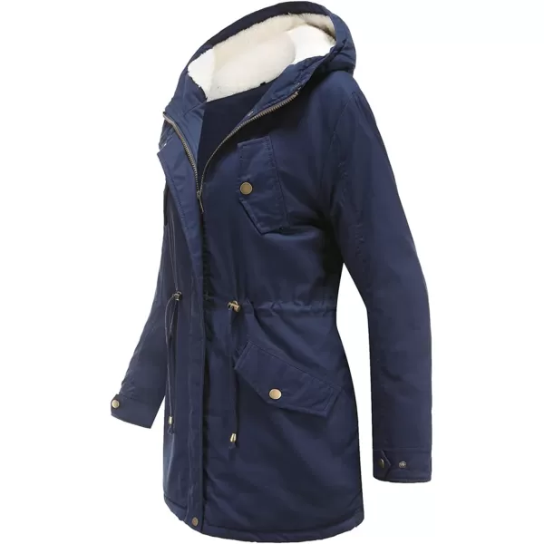 Flygo Women's Winter Fleece Sherpa Lined Hooded Parka Jacket Warm Coat with Pockets