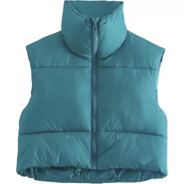 Flygo Women's Cropped Puffer Vest Zip Up Stand Collar Sleeveless Padded Bubble Vest