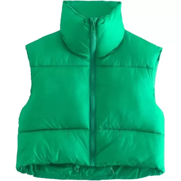 Flygo Women's Cropped Puffer Vest Zip Up Stand Collar Sleeveless Padded Bubble Vest