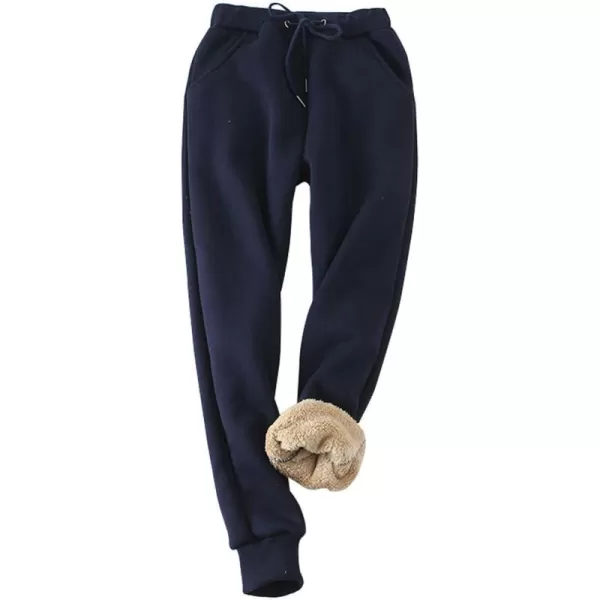 Flygo Women's Warm Fleece Joggers Pants Sherpa Lined Active Running Sweatpants