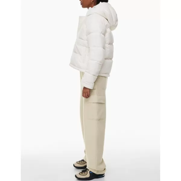 Flygo Corduroy Cropped Puffer Jacket Womens Winter Jackets Long Sleeve Down Puffer coat
