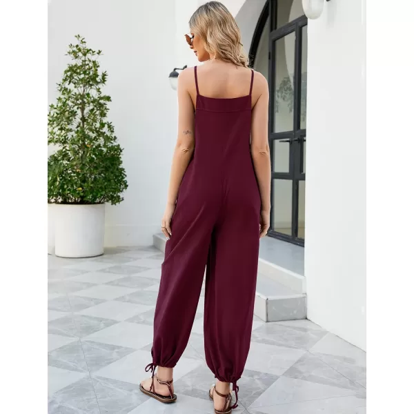 Flygo Cotton Linen Black Overalls for Women Loose Fit Adjustable Bib Overall Jumpsuit Rompers