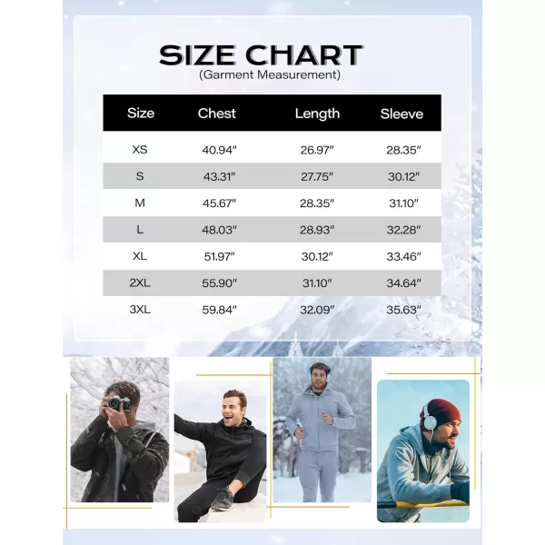 Flygo Fleece Hoodie for Men Warm Full Zip Sherpa Lined Sweatshirt Winter Jacket