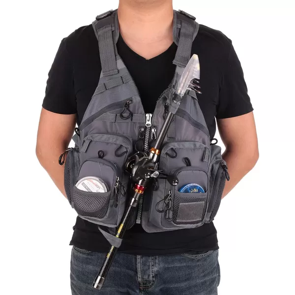 Flygo Fly Fishing Vests Multi Pocket Waistcoat Adjustable Size Gifts for Men and Women