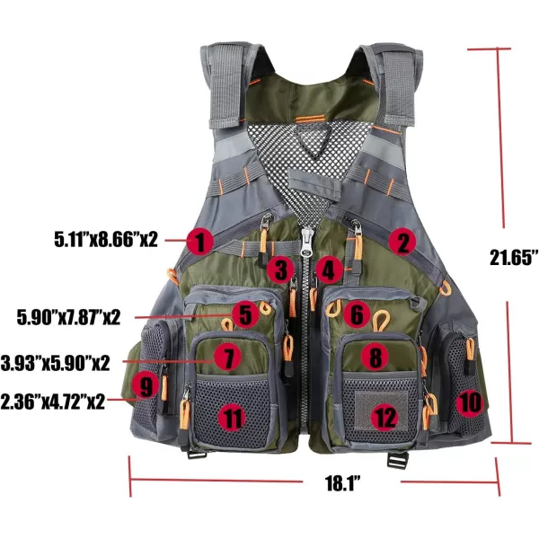 Flygo Fly Fishing Vests Multi Pocket Waistcoat Adjustable Size Gifts for Men and Women