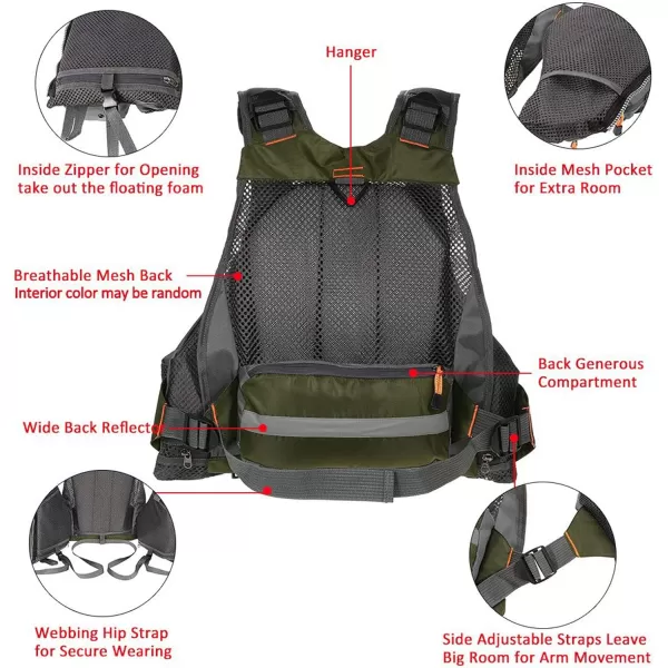 Flygo Fly Fishing Vests Multi Pocket Waistcoat Adjustable Size Gifts for Men and Women