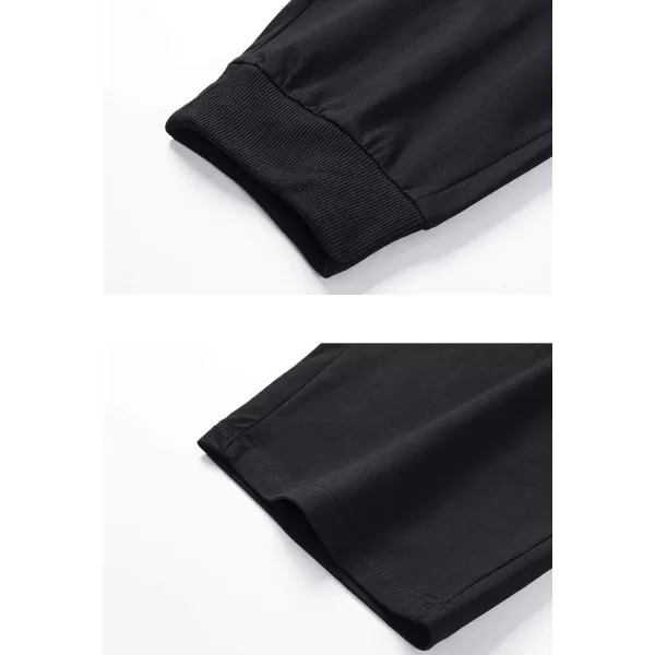 Flygo Men's Capri Joggers 3/4 Below Knee Workout Running Sports Sweat Shorts with Zipper Pockets