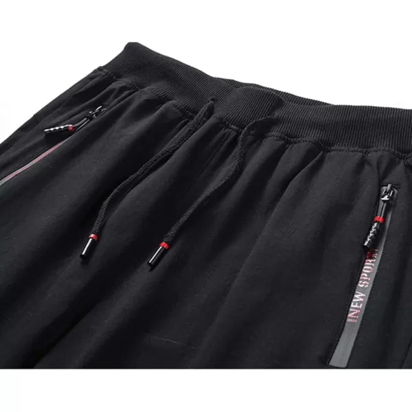 Flygo Men's Capri Joggers 3/4 Below Knee Workout Running Sports Sweat Shorts with Zipper Pockets