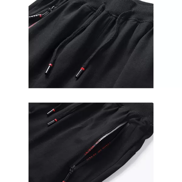 Flygo Men's Capri Joggers 3/4 Below Knee Workout Running Sports Sweat Shorts with Zipper Pockets