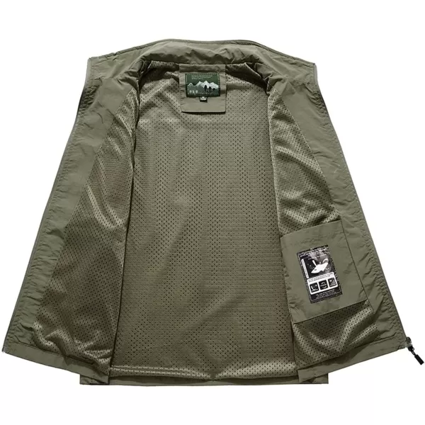 Flygo Men's Casual Lightweight Outdoor Work Safari Fishing Travel Photo Vest Multi Pockets