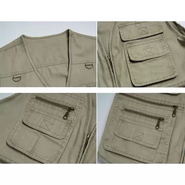 Flygo Men's Casual Multi Pockets Outdoor Work Utility Fishing Photo Journalist Vest