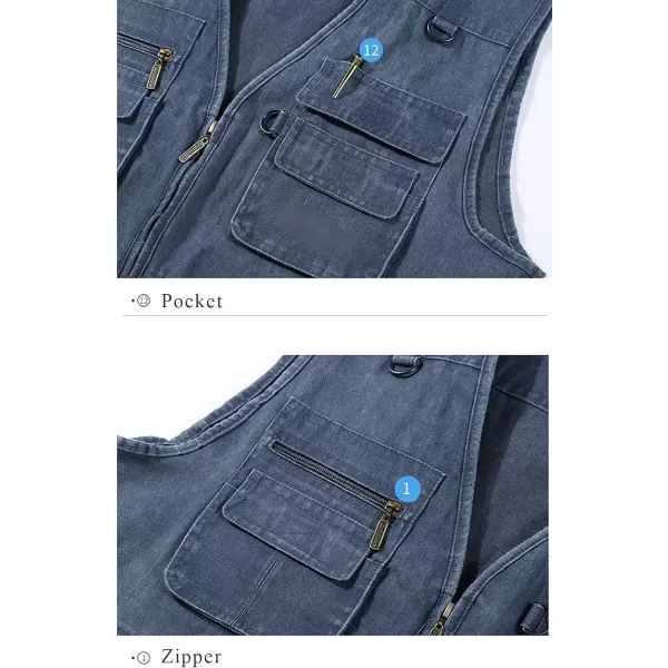 Flygo Men's Casual Multi Pockets Outdoor Work Utility Fishing Photo Journalist Vest