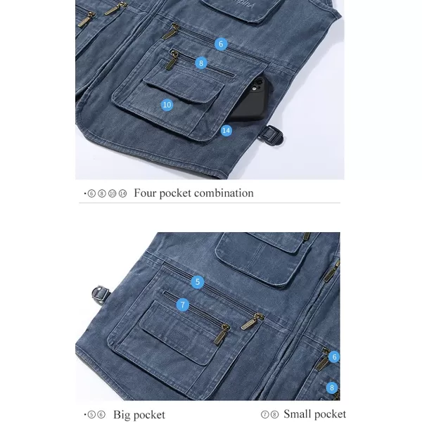 Flygo Men's Casual Multi Pockets Outdoor Work Utility Fishing Photo Journalist Vest