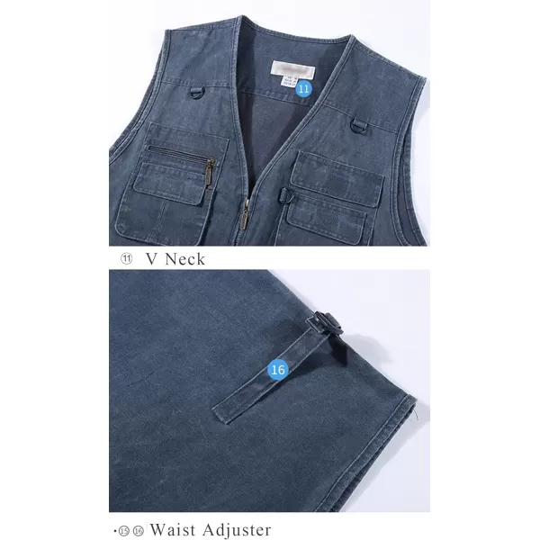 Flygo Men's Casual Multi Pockets Outdoor Work Utility Fishing Photo Journalist Vest