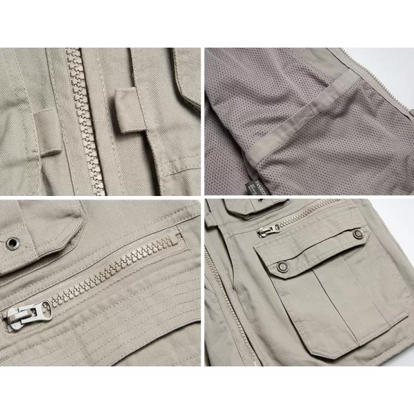 Flygo Mens Casual Outdoor Work Utility Safari Fishing Travel Vest with Pockets