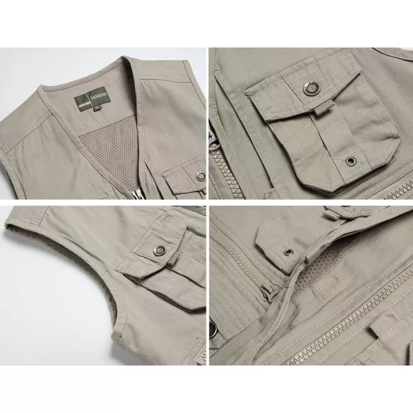 Flygo Mens Casual Outdoor Work Utility Safari Fishing Travel Vest with Pockets