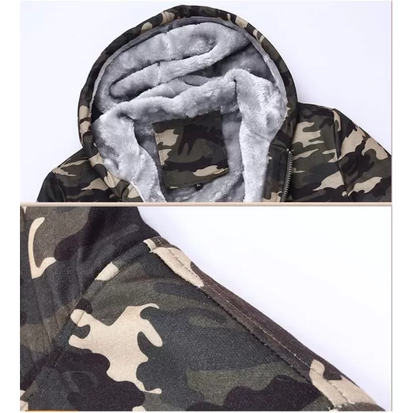 Flygo Men's Casual Winter Warm Thick Fleece Sherpa Lined Full Zip Hoodies Sweatshirt Jacket Outwear